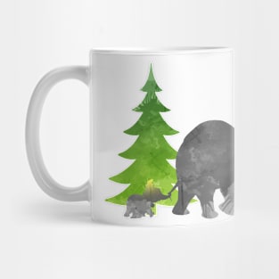 Christmas Elephants Inspired Silhouette Mug